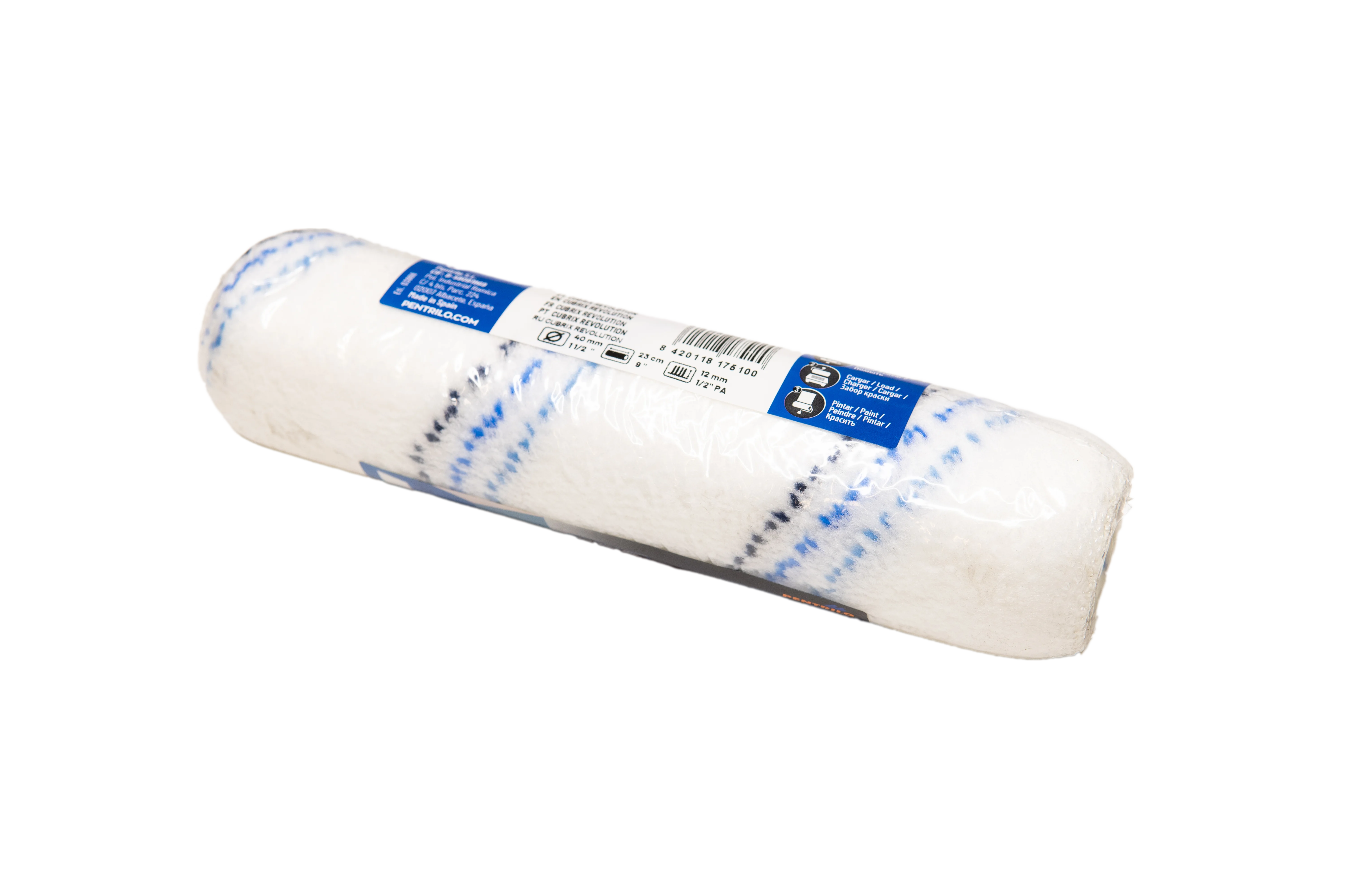Валик PENTRILO Cubrix Revolution, Ecoblock, скрученный полиамид, покраска в один слой для стен и потолков