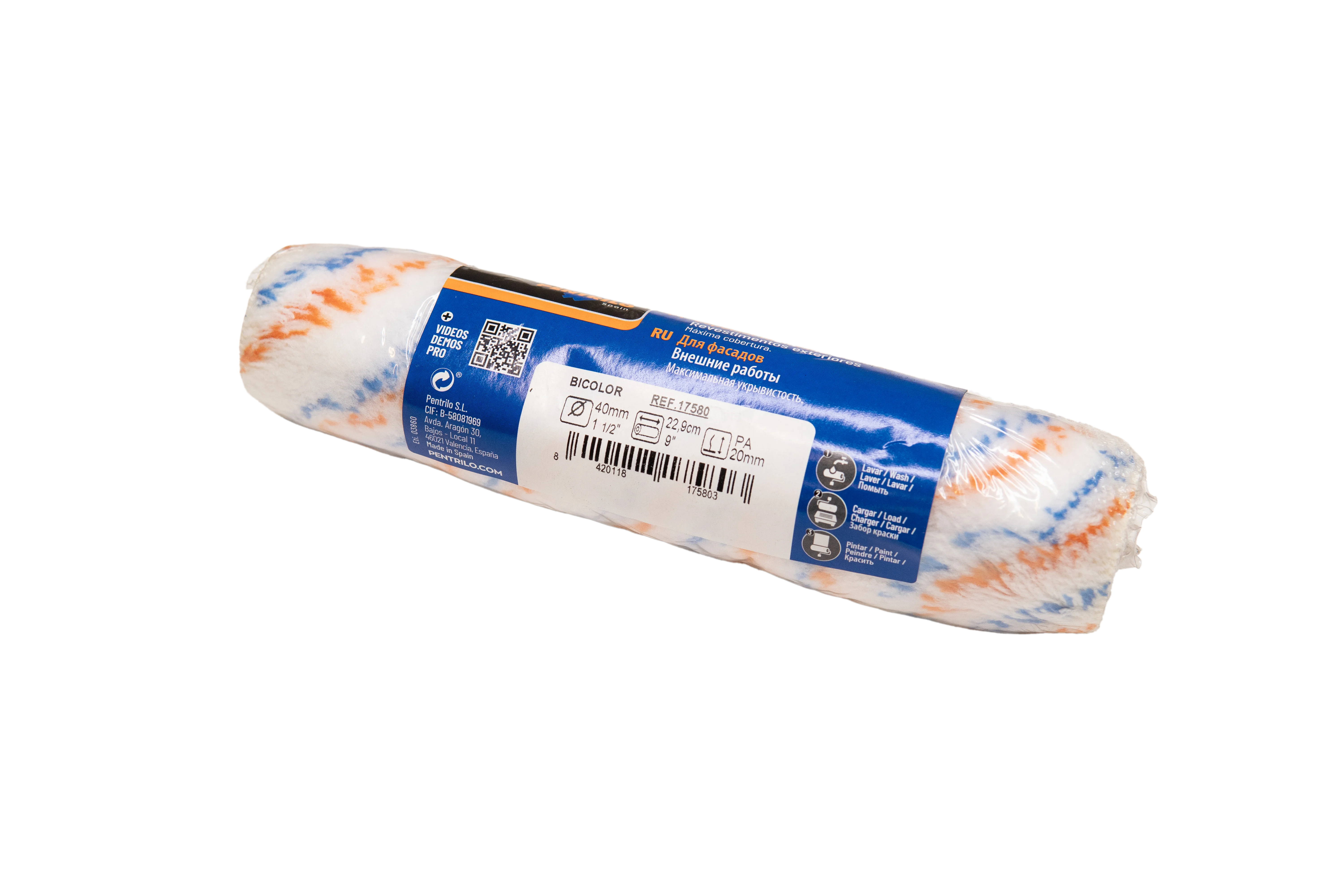 Валик PENTRILO Bicolor, Ecoblock, Polyamide, длинный ворс для фасадных работ